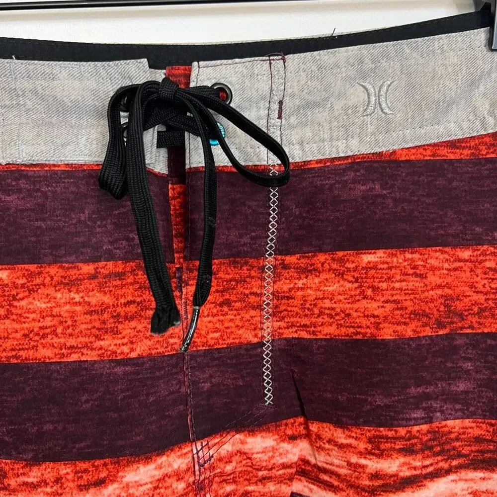 Hurley Phantom Board Shorts Chino Shorts Hybrid Size Large Orange Red Gray Black